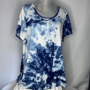 Blue & White Tie Dye Classic Tunic, 2XL, NWT